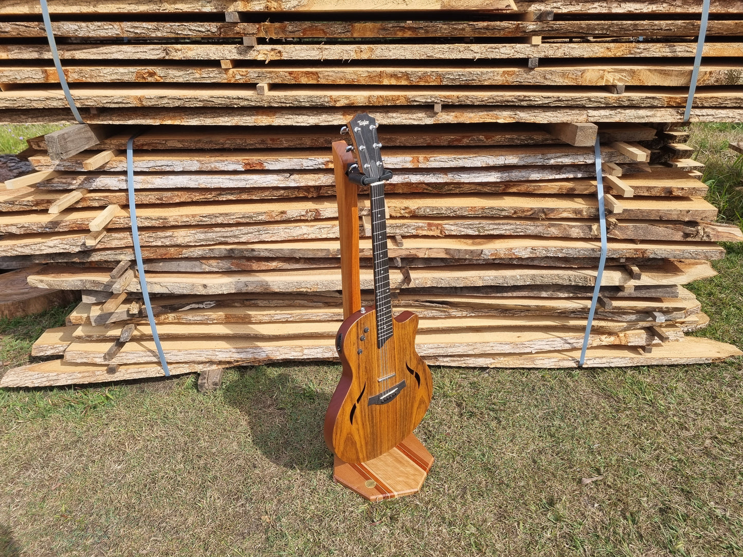 Rosewood and Maple Guitar Stand